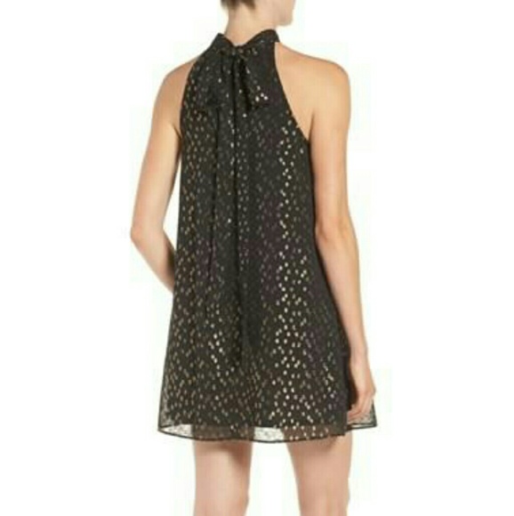 🏷️ NWT Chelsea28 Metallic Halter Dress Mini - Picture 2 of 5